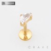 HALF MOON OR SEMICIRCULAR PRONG CZ THREADLESS PUSH IN ASTM F136 IMPLANT GRADE TITANIUM LABRET SET